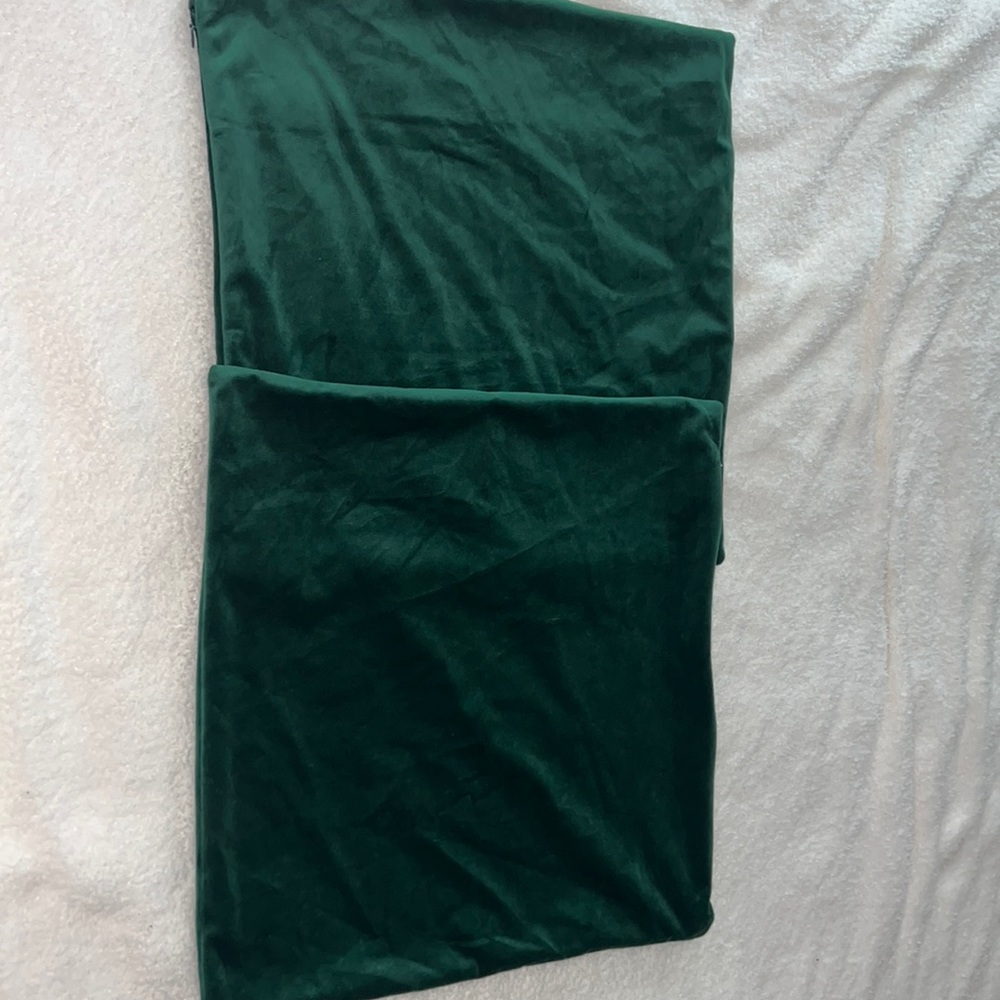 Amazon Emerald green velour throw pillow cover (2pc)